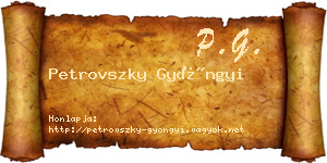 Petrovszky Gyöngyi névjegykártya