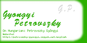 gyongyi petrovszky business card