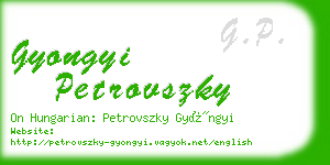 gyongyi petrovszky business card